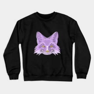 purple fox face Crewneck Sweatshirt